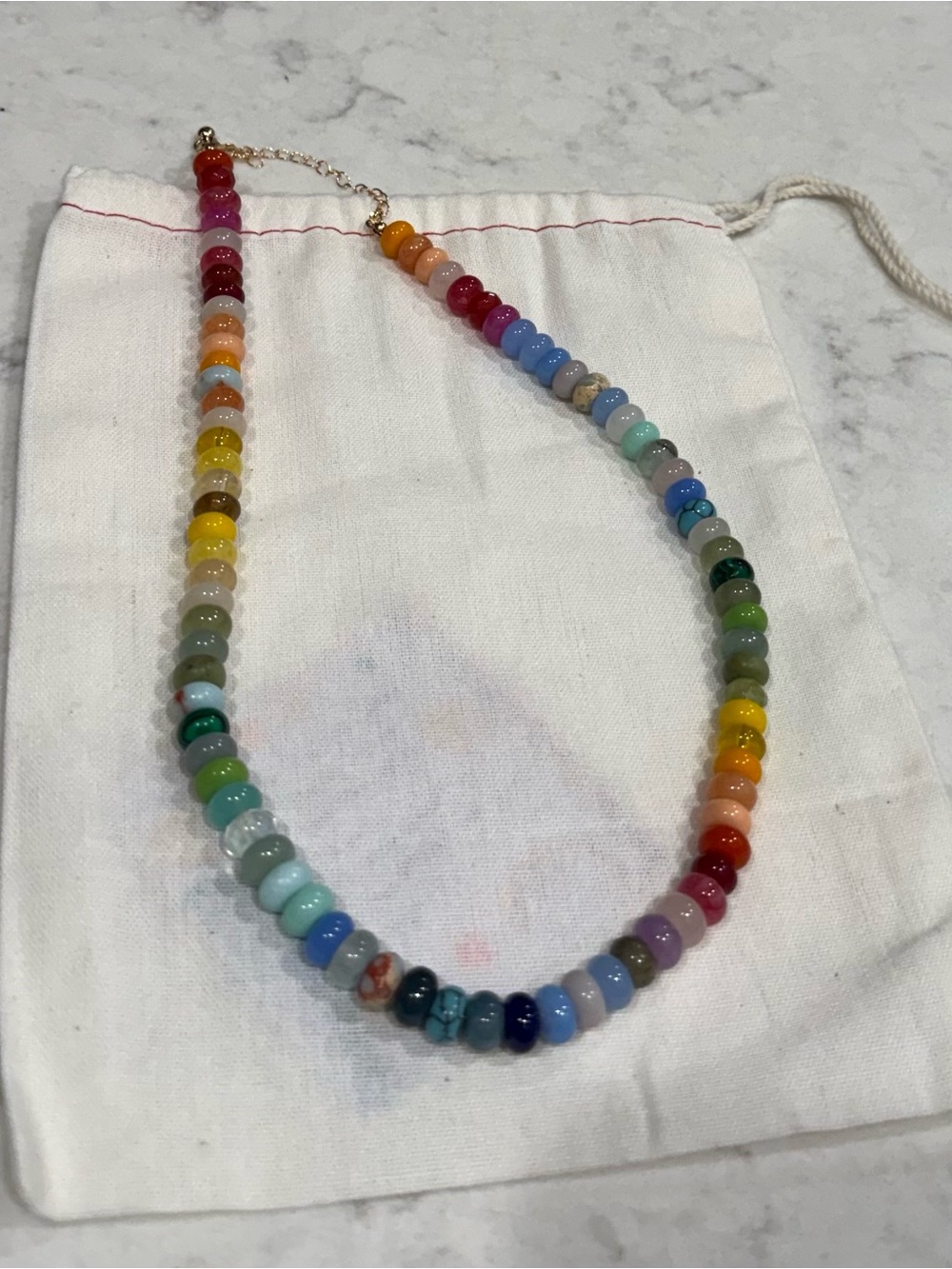 Handmade Multicolor Glass Bead Necklace for Women